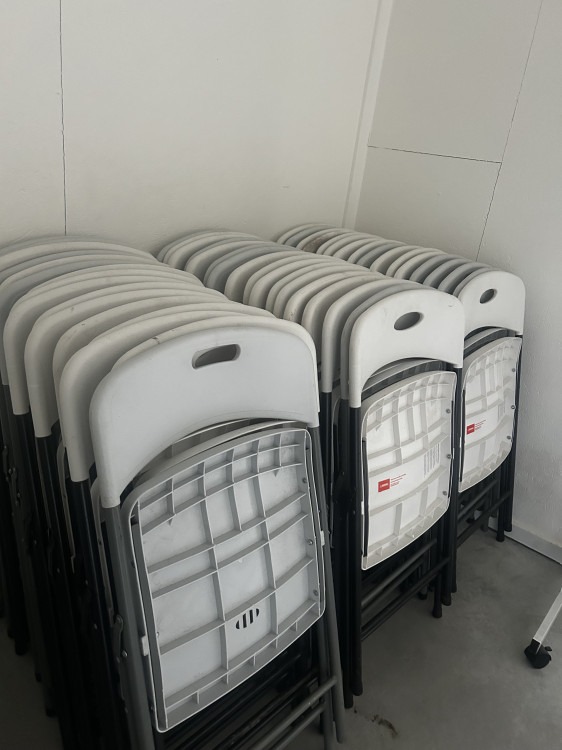White plastic chair